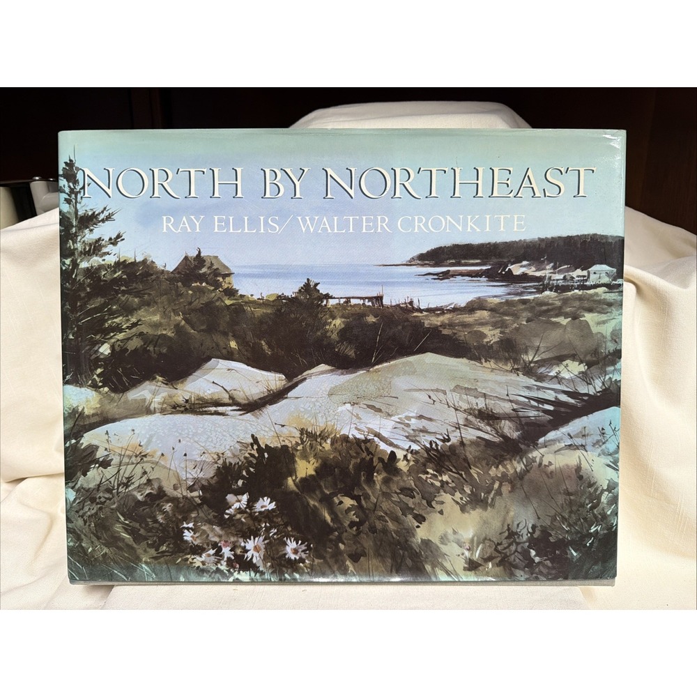 1st Ed NORTH by NORTHEAST Walter Cronkite ILLUSTRATED hard back book vtg DJ 1986